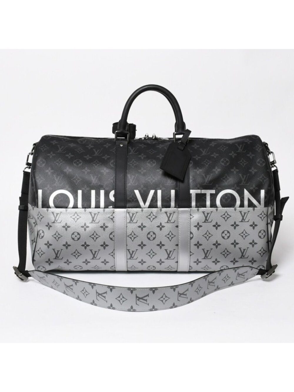 Louis Vuitton Boston Bag Keepall Bandouliere 50 Monogram Eclipse Spirit Black